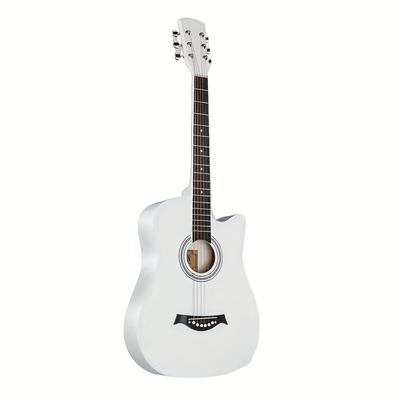 TEMU 38-inch Acoustic Guitar | Handcrafted Basswood Body | Abs Resin | & | Ideal For Music Enthusiasts & Festive Occasions, Music Enthusiast Gear | Sleek | Abs Resin