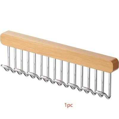 TEMU Wall-mounted Wardrobe With Pull-out Design – Space-saving Closet Organizer For Bras, Underwear, And Accessories, Features Multiple Hooks And Metal Hangers Image