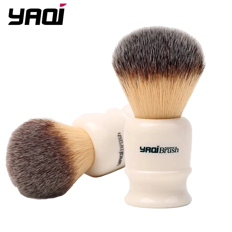 Yaqi Weißer Griff 22MM Gelber Kunsthaarknoten Herren Nassrasierpinsel Einfacher Modeständer Rasierpinsel YAQI Image