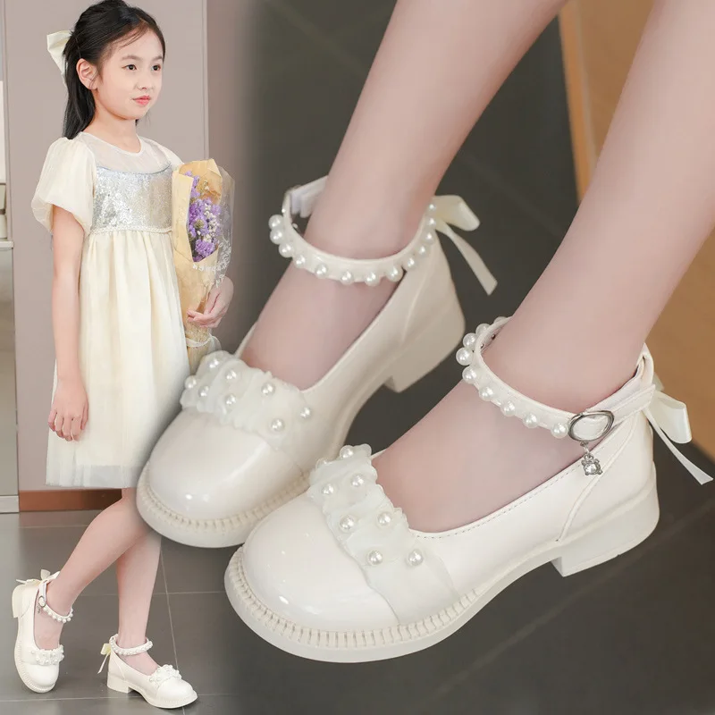 Mädchen Mary Janes Organza schöne süße Kinder Prinzessin Schuhe drei Farben Cover Toe Ankle Strap 26-36 Kinder Herbst Schuhe