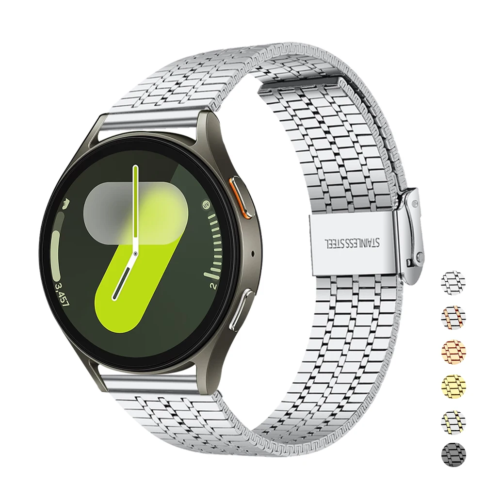 20 22 mm Edelstahlarmband für Samsung Galaxy Watch Band 7 6 5 4 40/44 mm Armband 6 4 Classic Gear S3 S2 Metallarmband Gürtel Image