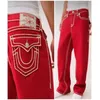 Retro Buddha Logo Jeans Neue Streetwear Lose Beiläufige Hip Hop Y2k Breite Bein Jeans Große Rote Cargo Hosen Frauen Hohe Taille Hose