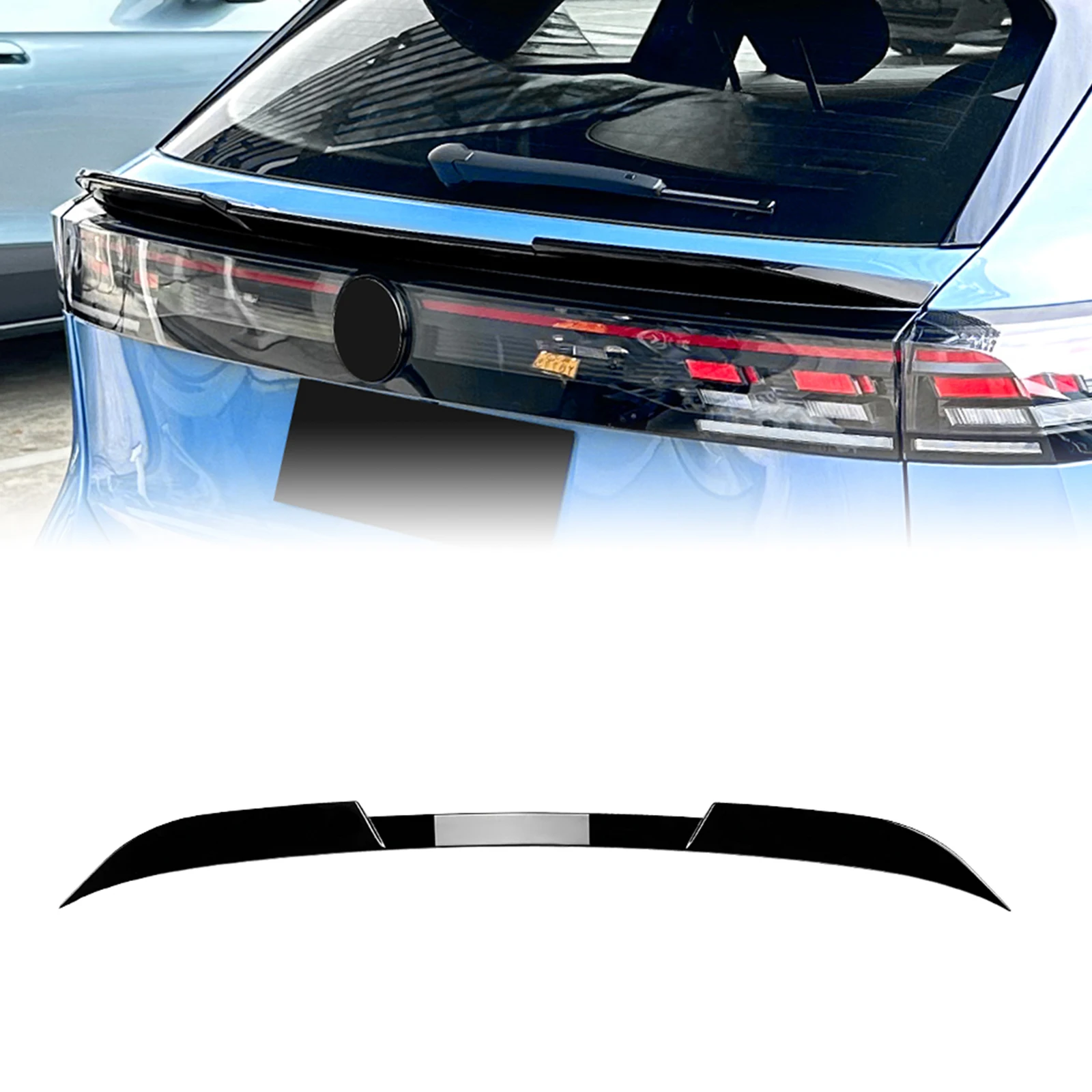 Hinten Stamm Mittleren Spoiler Flügel Für Volkswagen VW Tiguan MK3 Rline 2024-2025 Carbon Look Schwanz Heckklappe zentrum Splitter Lip Image