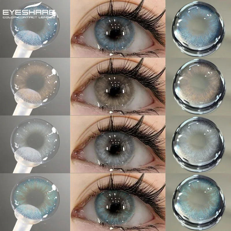EYESHARE 1 Paar farbige Kontaktlinsen für Augen, blaue Augenlinsen, graue Pupillenlinse, 6 Monate Einweglinsen, grüne Augenkontaktlinsen Image