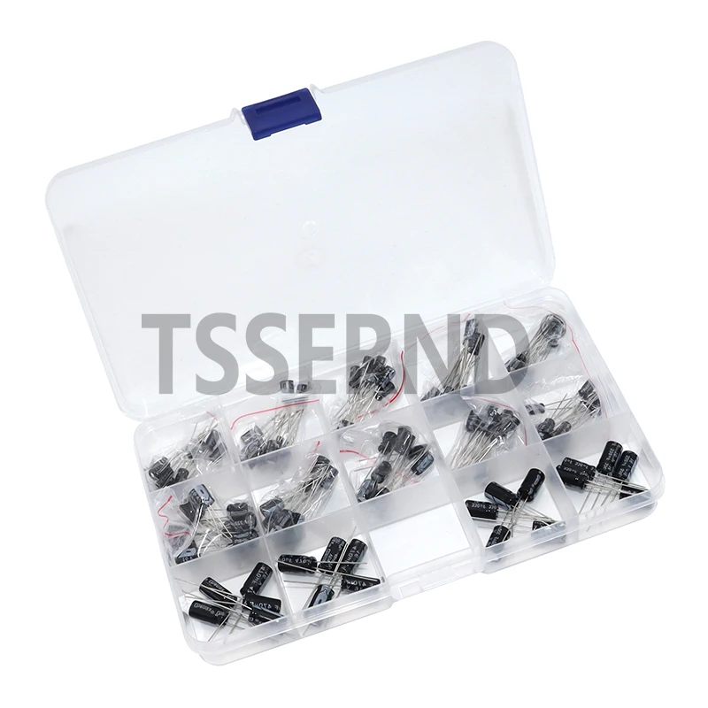 120 Stück 16 V 25 V 50 V Elektrolytkondensator Aluminium-Elektrolytkondensator-Kit 12 Werte 1 uF-470 uF DIP-Elektrolytkondensatoren Image