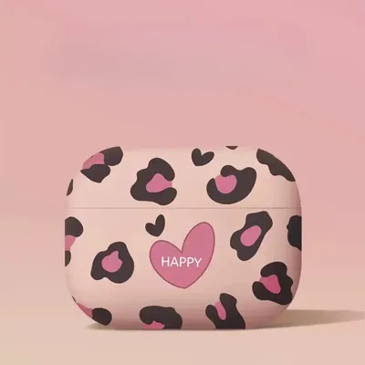 Einfacher und süßer rosa Leopardenmuster, geeignet für AirPods 3 2 1 Pro2 Pro Film Soft Case Kopfhörer-Abdeckung Schutzhülle Image