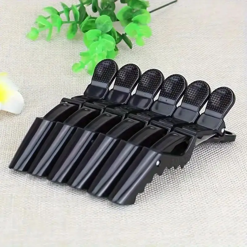 5–6 Stück Alligator-Haarspange aus Kunststoff, rutschfeste Haarnadel, schwarz, rosa, langlebige Haarklemme, Friseur-Styling-Zubehör für Damen und Herren Image