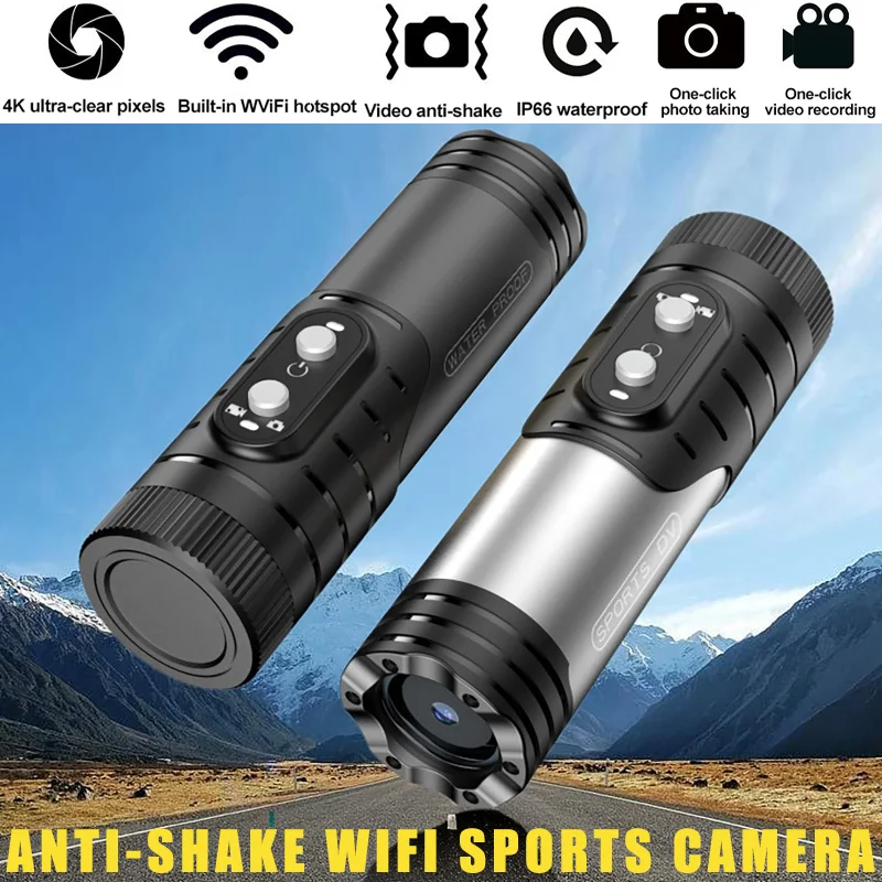 4K 1080P Shotgun Kamera Outdoor Jagd Kamera Anti Shake Sport DV WiFi Motorrad Fahrrad Helm Kamera Action Cam mit Taschenlampe Image