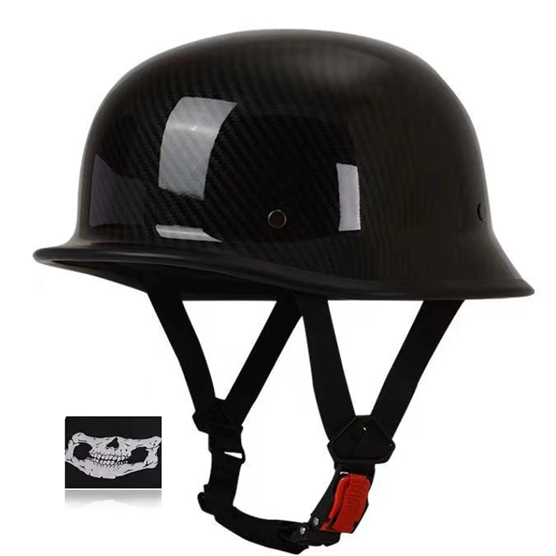 Casque de Moto rétro allemand Vintage casque de Moto demi-visage équitation Casco Moto casque ECE DOT approuvé Capacete équipement de Moto