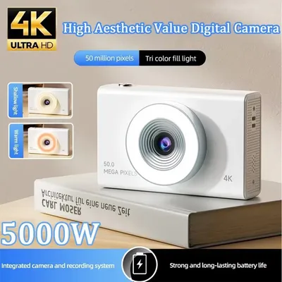 2025 New 4K Student Digital Camera Retro Style 50MP Autofocus Portable Camera CCD Travel Student