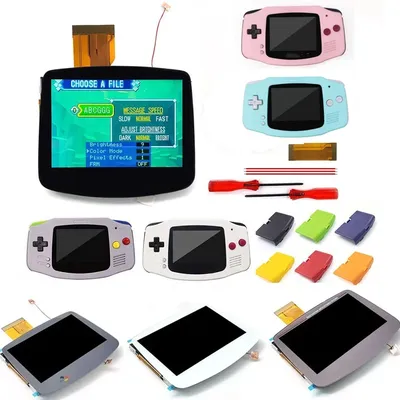 NEW White /SFC/Black Glass Lens Laminated GBA V5 HD Drop-in IPS Screen LCD Kits Replacements Housing