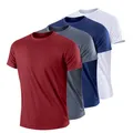 T-shirt da uomo in seta di ghiaccio leggera ad asciugatura rapida, strato base a maniche corte, per la felpa intima fresca e confortevole per la casa estiva
