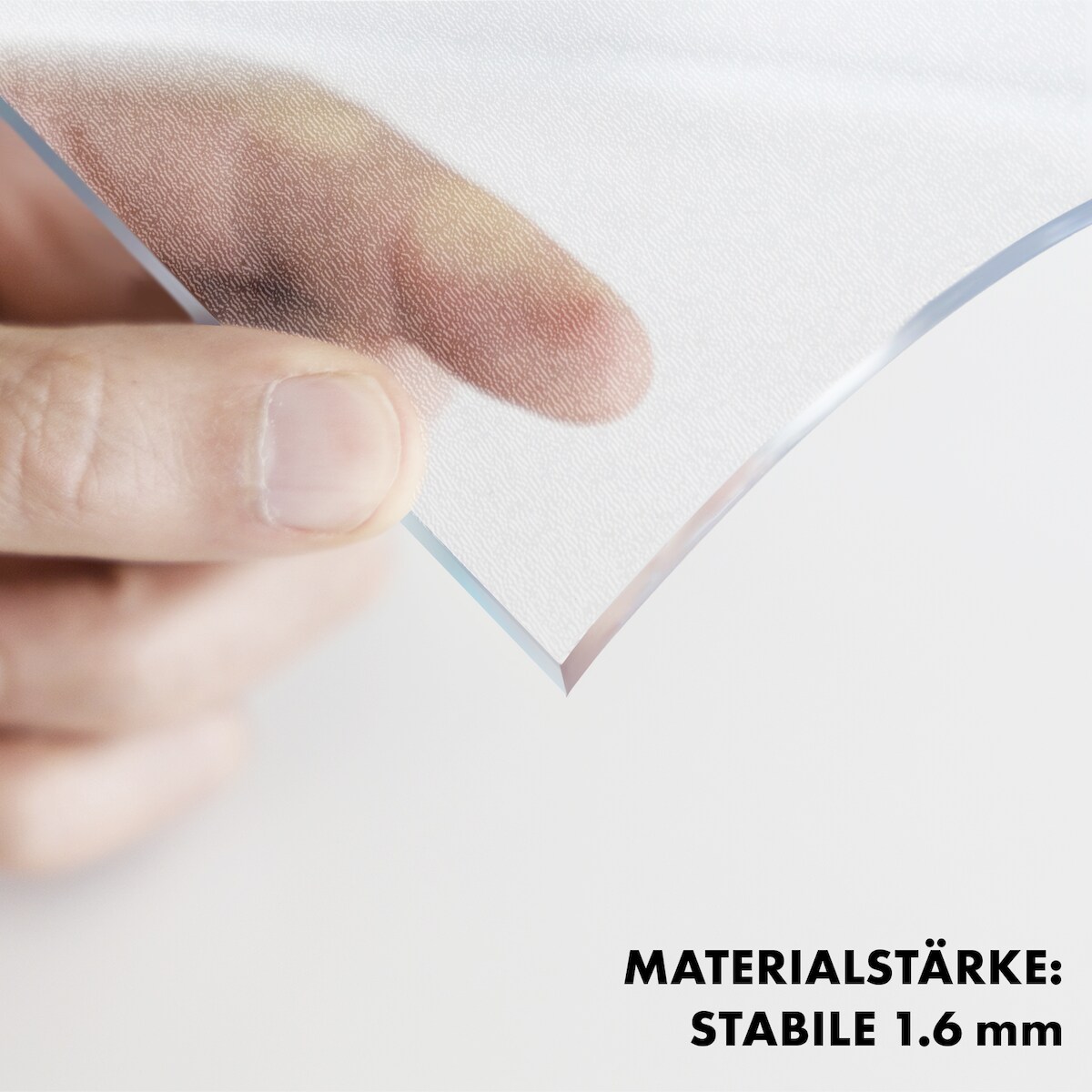 KARAT Tischfolie Crystal nach Maß Transparent Mattiert mit abgeschrägter Kante 80 x 140 cm Image