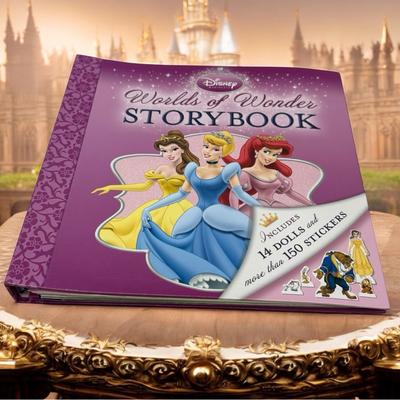 Disney Other | Disney Princess Worlds Of Wonder Storybook Paper Dolls And Stickers Activity Kit | Color: Purple/Yellow | Size: Osbb