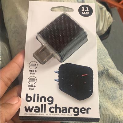 Nike Cell Phones & Accessories | Bling Wall Charger - Black | Color: Black | Size: Os