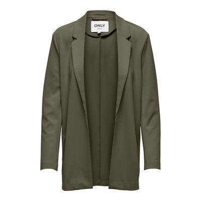 Longblazer ONLY "ONLAGNETE L/S LOOSE BLAZER TLR", Damen, Gr. M (38), grün (kalamata), Web, Obermaterial: 95% Polyester, 5% Elasthan, unifarben, modisch, loose fit hüftbedeckend, tiefer V-Ausschnitt, Langarm, Blazer Image