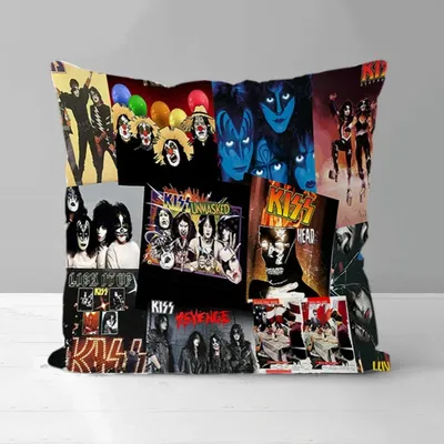 Kuss Rock Band dekorative Kissen bezug 45x45 Kissen bezüge dekorative doppelseitige Druck Kissen Image