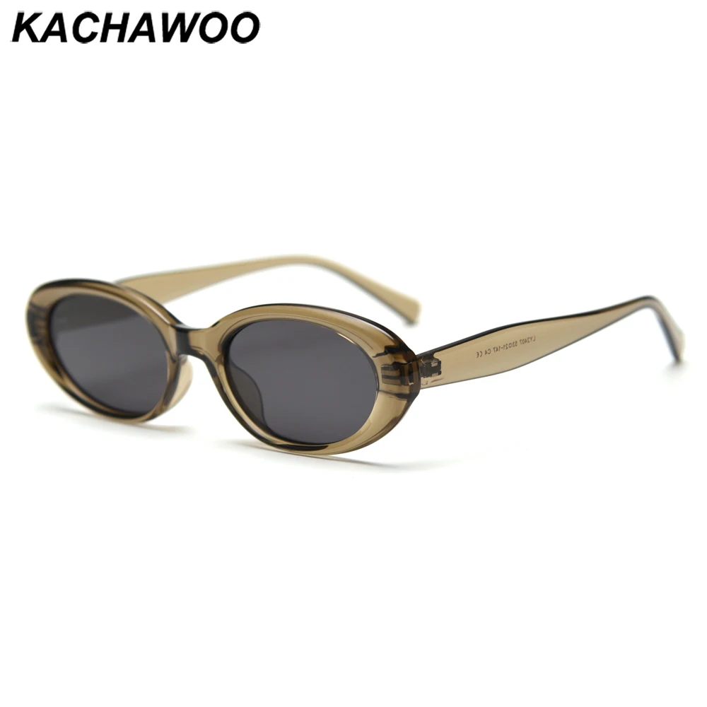 Kachawoo ovale Sonnenbrille, polarisiert, olivgrün, grau, TR90-Rahmen, Sonnenbrille für Männer und Frauen, trendige Brillen, Unisex, europäischer Stil Image
