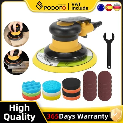 150mm Air-Powered Sander Polisher 6-Inch Pneumatic Polishing Grinding Machine Random Orbital Palm Machine Woodworking Grinder