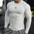 Per uomo Maglietta da palestra Maglia a compressione Camicia fitness Girocollo Manica Lunga Casual Quotidiano Palestra Asciugatura rapida Alta elasticità Traspirazione del sudore Patchwork Semplice