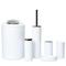 Badezimmer-Accessoires-Set 6-tlg Toilettenbürste Seifenschale Mülleimer Zahnbürstenbecher Seifenspender Haushalt für Bad Dekoration abs