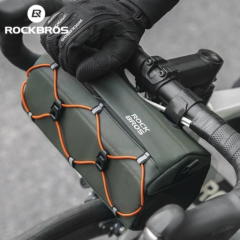 ROCKBROS Fahrrad-Lenkertasche, 2,2 l, multifunktional, für MTB, Rennrad, Fahrradtasche, verstellbare Umhängetasche, 3D-Design, Fahrradpaket Image