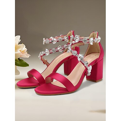 Kristallverzierte T-Riemchen-Sandalen für Damen – offene Zehenpartie, elegant in Weiß und weiteren Farben, perfekt für Brautpartys, Hochzeiten und festliche Anlässe. Image