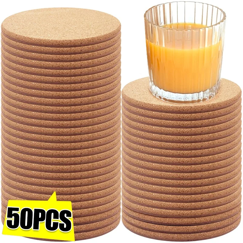 Kork Untersetzer Natürliche Runde Quadratische Holz Tasse Matte Tee Kaffee Becher Getränke Halter Wärmedämmung Pads Tisch Dekoration Großhandel