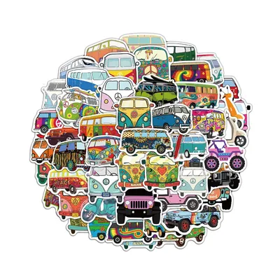 50 Stück Hip Hop Kleinbus Auto Aufkleber Transport Handbücher Materialien Handy hüllen Laptop Koffer Image
