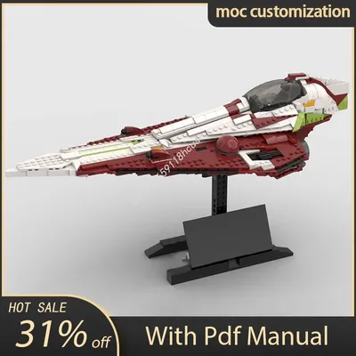NEUE 1515PCS Moc Custom UCS Obi-Wan's Starfighter Raumschiff DIY Kreative Kinder Ziegel Spielzeug Image