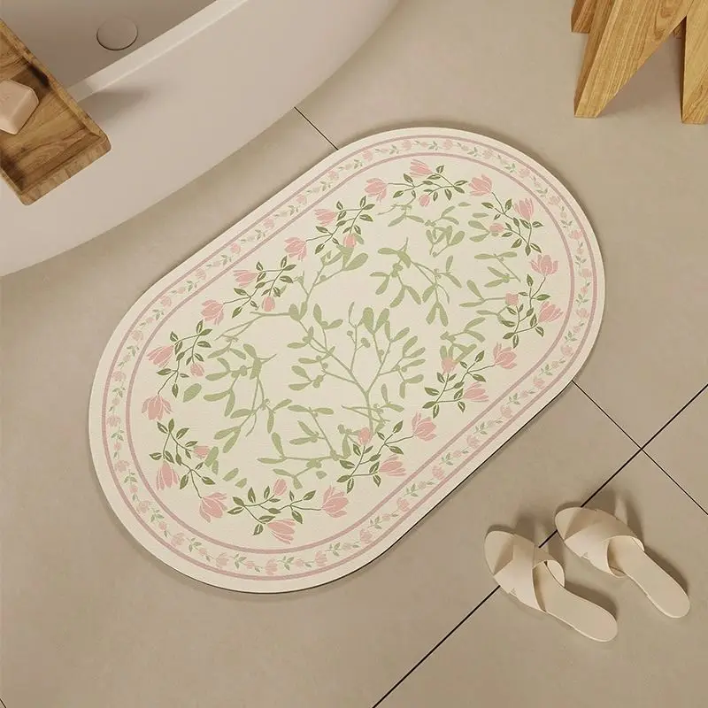 Kieselalgenschlamm-Badezimmer-Bodenmatte, saugfähiges und rutschfestes weiches Kissen, kann sauber abgewischt werden, schnell trocknende Toiletten-Bodenmatte Image