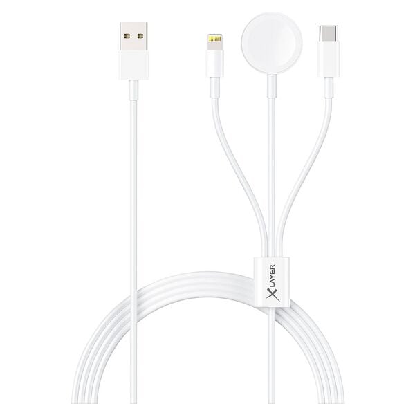 Xlayer 3 in 1 Ladekabel für Apple Geräte grün Image