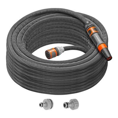 GARDENA Textilschlauch Gartenschlauch Liano Life 20m SET (Komplett-Set mit Spritze)