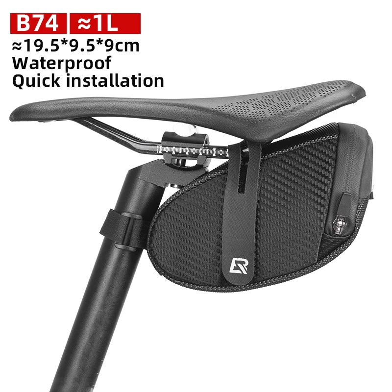 ROCKBROS Bicycle Tail Bag 3D Shell Rainproof Reflective Shockproof Cycling Bike Tube Rear Saddle Seatpost Bag Bike Accessories