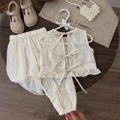 Girl's Princess Style Set Fashionable New Girl Baby Summer Dress Set Trendy Children's Summer