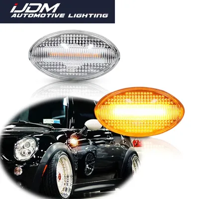 2pcs Amber Full LED Strip Front Fender Side Marker Lights For MINI Cooper R50 R52 R53(2002-2006