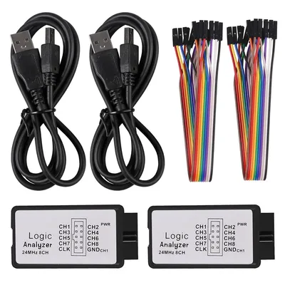 2 Sets USB Logic Analyzer 24MHz 8 Channel 24M/Seconds Logic Analyzer Debugger for ARM FPGA Logic