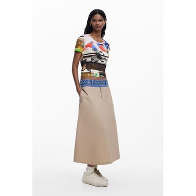 Long flared skirt