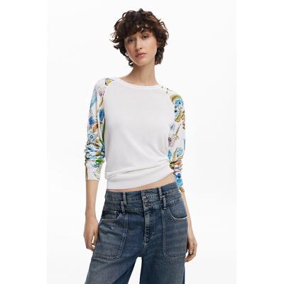 Floral sleeve sweater