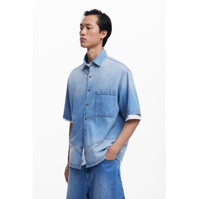 Denim shirt with stitching