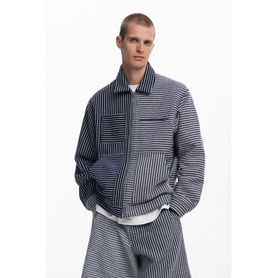 Structured striped jacket