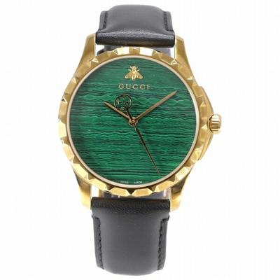 Gucci Accessories | Gucci Le Marche Des Merveilles 126.4 Quartz Green Dial Watch Men's Wristwatch | Color: Gold | Size: Os