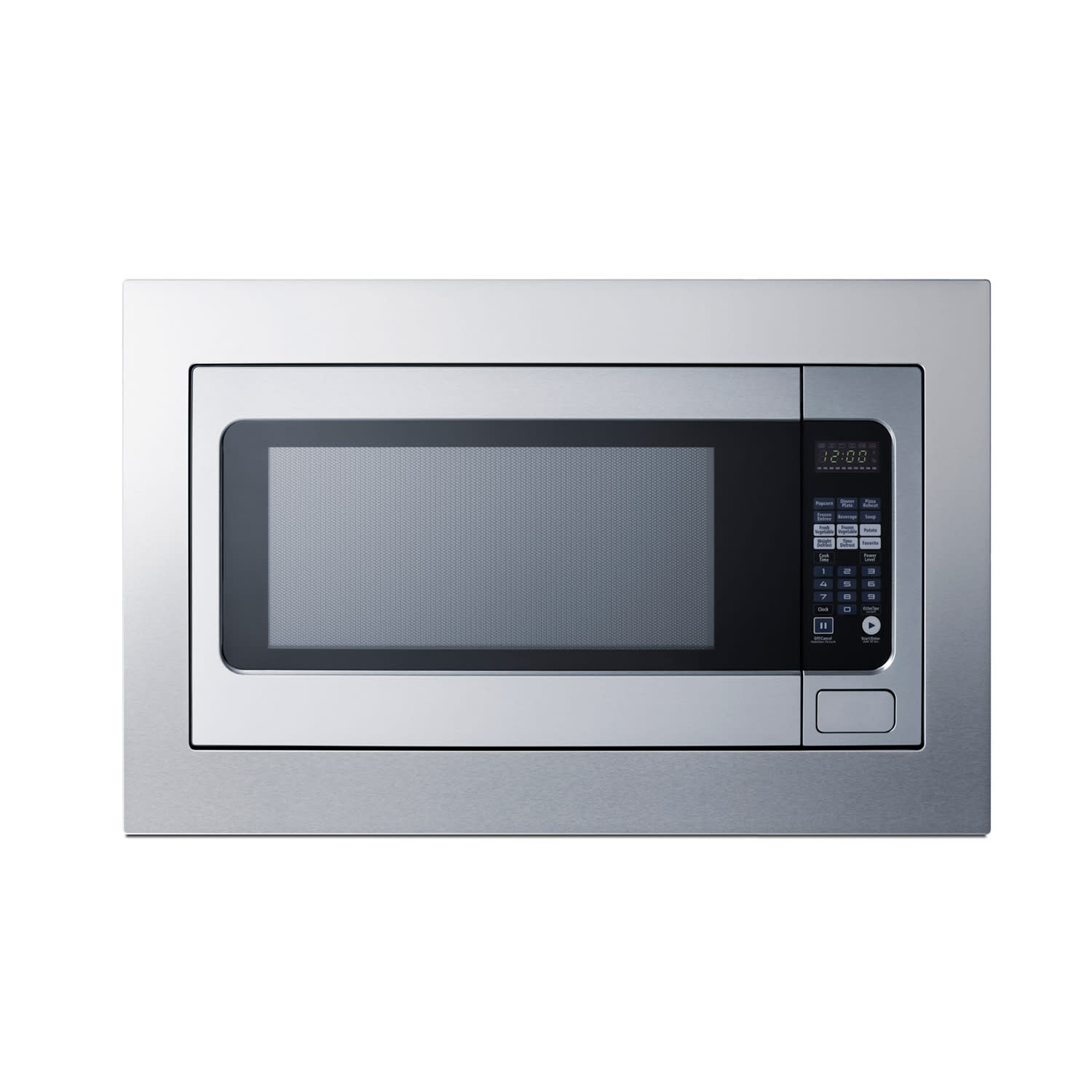 Summit SMBI27TK30 2.2 cu ft Built In Microwave Oven - 1200 watts, Stainless, 115v, Silver