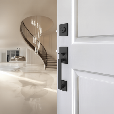 Modern Front Door Lock Set | Matte Black | MOD LIGHTING