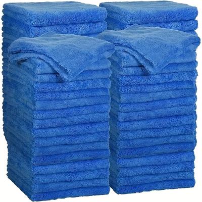 TEMU Liuzixuan 30-pack Microfiber Cleaning Cloths, 16x16 Inch, 500 Gsm, , , Lightweight, Quick-drying, , , -free For Car Polishing & Detailing Image