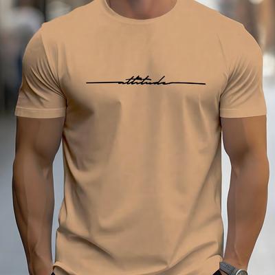 TEMU Geometric Patterned Casual T-shirt For Adult Men - Summer Collection, Plus Size Image