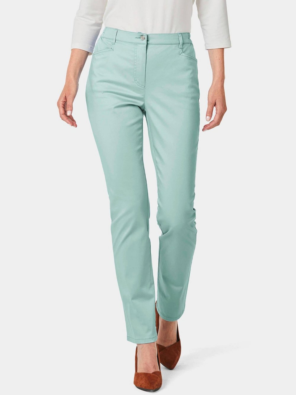 Goldner Stoffhosen Damen grün, 19 Image