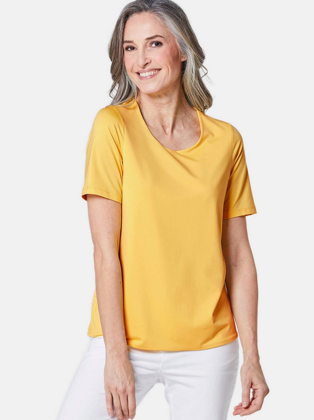 Goldner Kurzarm-Shirts Damen mais, 44 Image