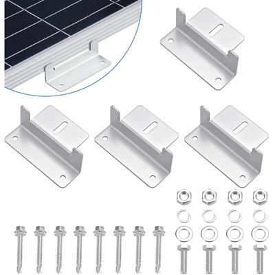 Memkey - 4 Stück Solarpanel-Z-Halterung, Aluminiumlegierung, Solarpanel-Z-Halterung, Montagesätze Image