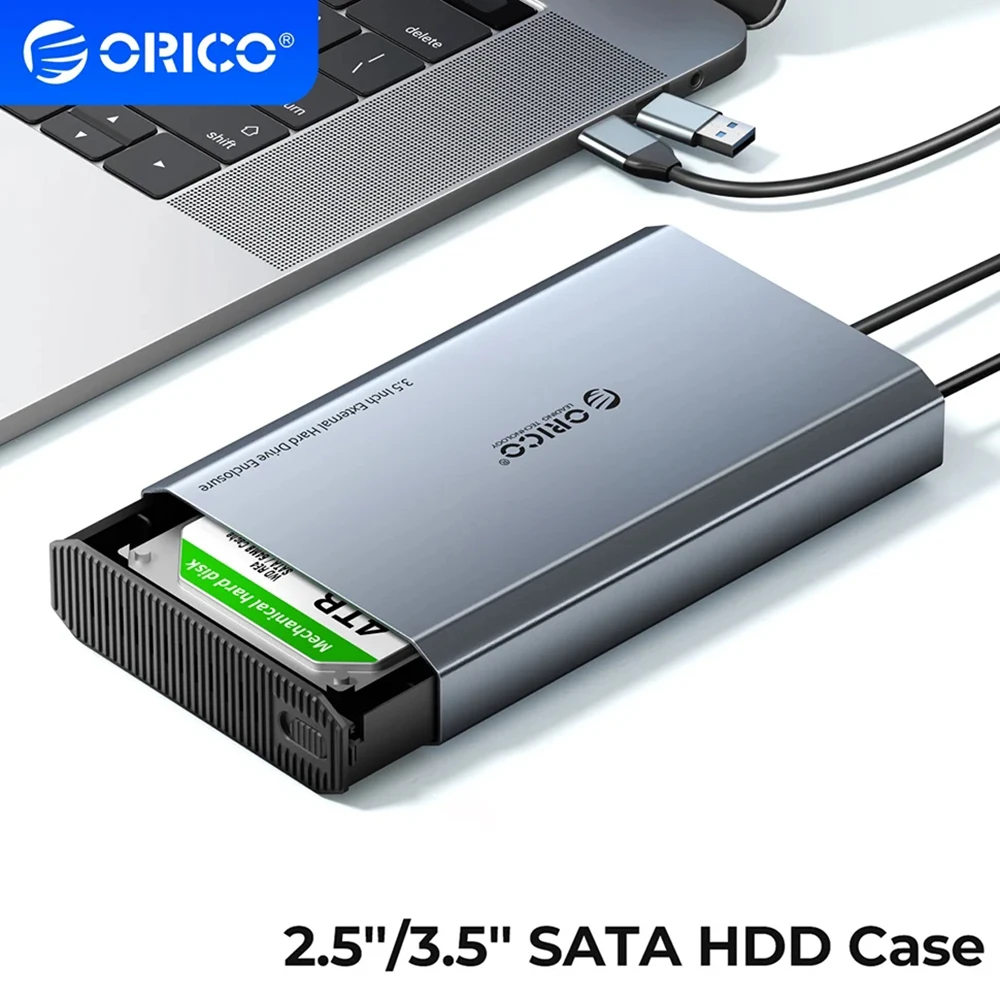 Orico hdd case 3.5 "festplatten gehäuse aluminium usb 3,1 typ c wärme ableitung externe hdd docking station für 2.5" 3.5 "hdd Image